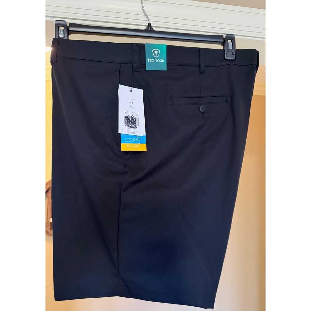 Pro Tour Men's Black Coolplay Sunplay Golf Shorts Sz 48 Moisture Wicking UPF 50